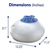 Vicks Warm Steam Vaporizer Humidifier with Night Light, 1.5 gal, 600 Sq. ft, White, V150SGNLUPCV2