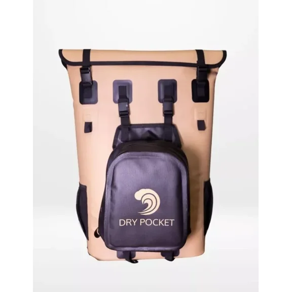 Dry Pocket Magnaguard Auto-Sealing Waterproof Backpack Cooler/Dry Bag Combo, Desert Tan - 1174