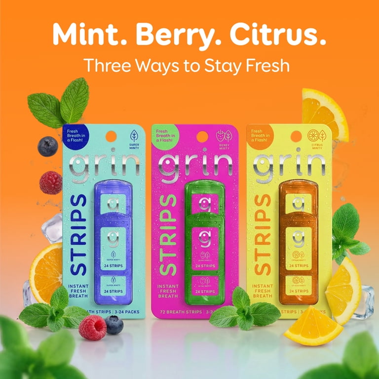 glutathione tongue strips Grin Strips Breath Strips, Citrus Minty, Instant Fresh Breath, Dissolves  Instantly on Your Tongue, Sugar-free and Calorie-free, No Artificial  Colors,