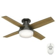 thumbnail image 3 of Hunter - Dempsey Indoor Low Profile Ceiling Fan With Light, Remote, 44-inch, Noble Bronze, Modern-style, 3-speed WhisperWind Motor, 59445, for Living Rooms, Bedrooms, 3 of 15