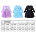 thumbnail image 3 of IDOPIP Kids Girls Sequin Tulle Tutu Dress Long Sleeve Ruffle Dress Light Blue Fall Winter Casual Dress 6-7 Years, 3 of 7