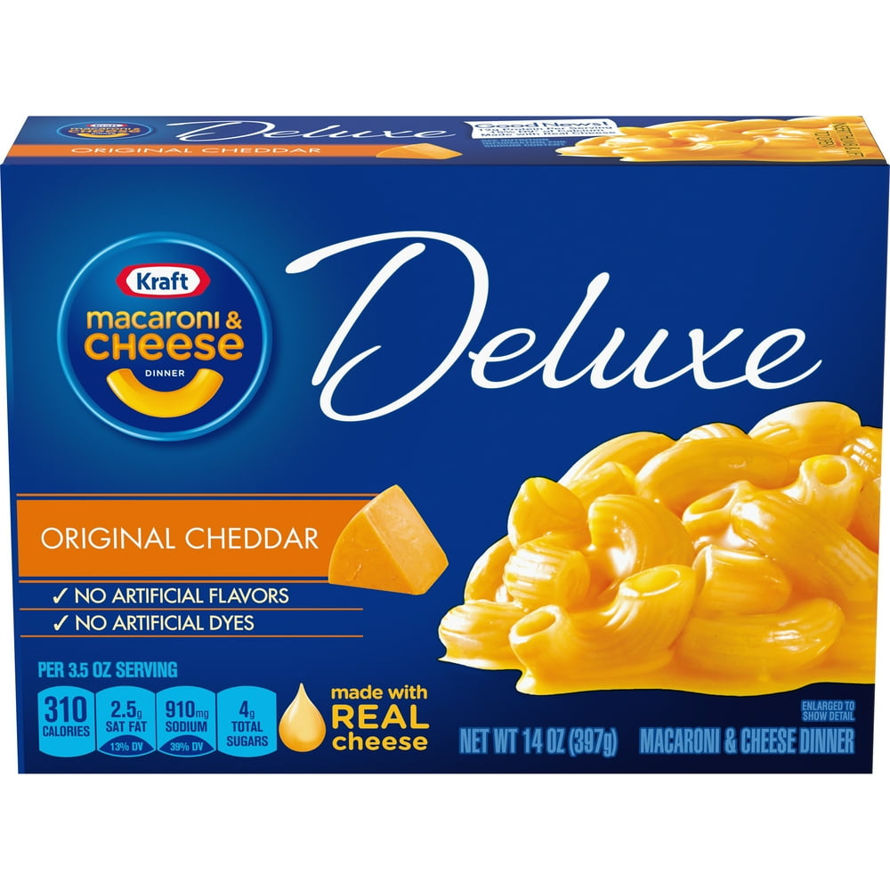 Kraft Deluxe Original Cheddar Macaroni & Cheese Dinner 14 oz. Box