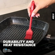 JEEXI Spatula Silicone Cooking Utensil Set - 6 Pack, Food Grade Silicone, 450°F Heat Resistant Rubber Kitchen Gadgets, Seamless One-Piece Design, Non-Stick, Baking, Stirring (Red)