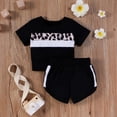 thumbnail image 2 of Ropa De Bebé (Niño O Niña) Traje De Niño Pequeño Verano Patchwork Estampado De Leopardo Top De Manga Corta Pantalones Cortos Conjunto De Dos Piezas Negro Odeerbi LM103-10312, 2 of 9