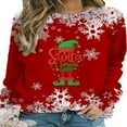 thumbnail image 1 of Pullovers à Manches Longues avec Imprimé Verre de Vin pour Femmes en Noël, 1 of 2