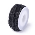 thumbnail image 4 of 1roll 304 Stainless Steel Textured Cable Chains Unwelded with Spool Oval Electrophoresis Black 3x2x0.6mm about 32.8 Feet(10m)/roll Black, 4 of 4
