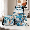 thumbnail image 4 of Graffiti Pattern Waterproof Student Backpack Set, 3 Pieces Bookbag with Shoulder Bag and Pencil Case, Fashion Daypack for Teenagers School, Travel & Outdoor Activities, 4 of 6