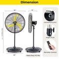 thumbnail image 6 of 30inch Heavy Duty Industrial Pedestal Fan, BLDC Motor, 3200-8800CFM, Remote Control, 4-Speed, 6 of 9