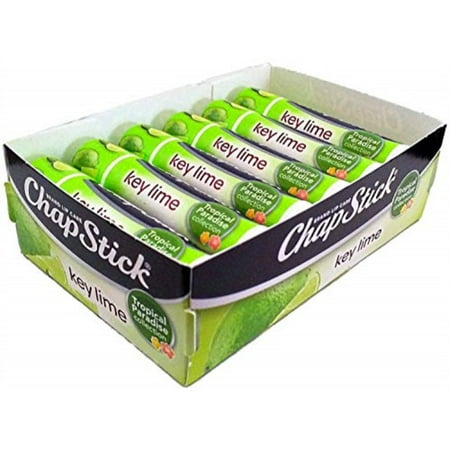 chapstick limited edition tropical paradise collection key lime flavored skin protectant lip balm tube - great for moisturizing & hydrating chapped, cracked, dry lips - 0.15oz each, 12 (The Best Chapstick For Dry Lips)