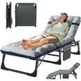 thumbnail image 5 of Slsy 3-in-1 Tanning Chair, 5-Position Adjustable Heavy Duty Folding Chaise Lounge Chair with Cushion, Portable Beach Lounge Chair for Outdoor Sunbathing Patio Pool Lawn Deck Poolside, 5 of 16