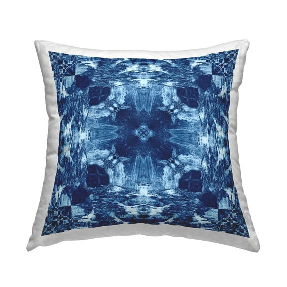 Stupell Industries Blue Mirrored Symmetry Decorative Printed Throw Pillow Design by El Perkin.