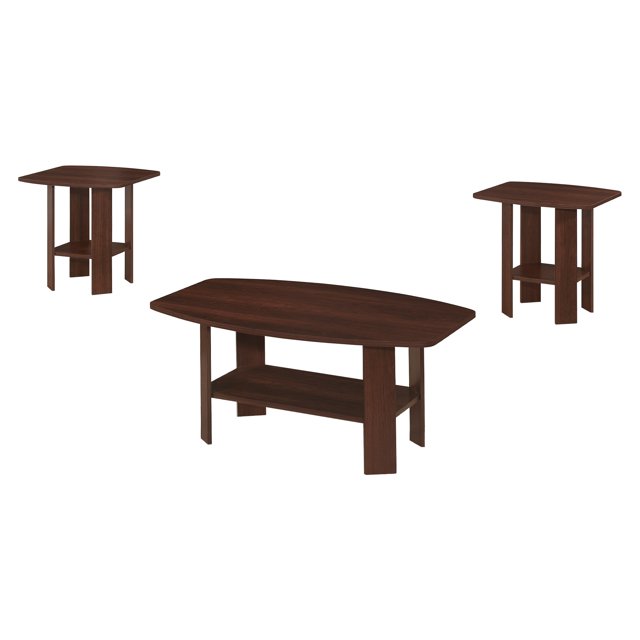 Table Set, 3Pcs Set, Coffee, End, Side, Accent, Living Room, Laminate, Brown, Transitional