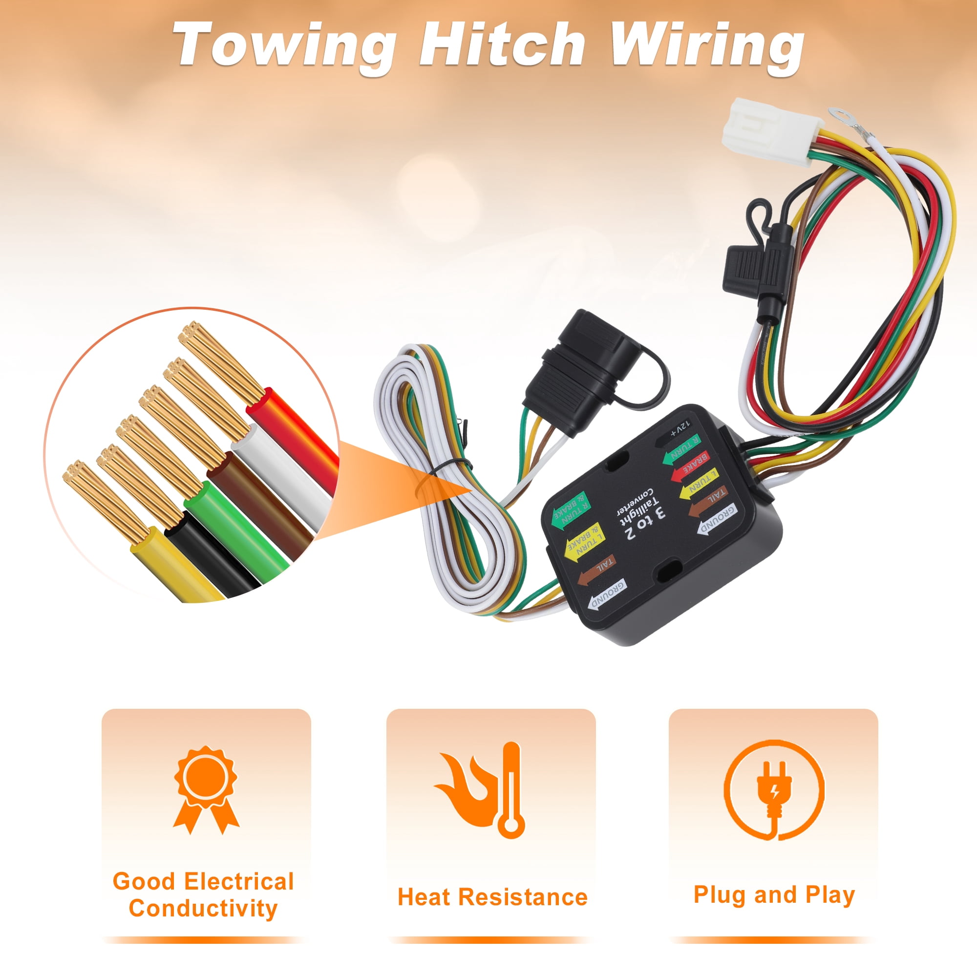 Unique Bargains 4-Pin Trailer Wiring Harness for Toyota Sienna 2021 2022 2023 2024