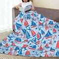 thumbnail image 6 of Fuzoiu Sailboats On A Waves Print Ultra-Soft Micro Fleece Blanket,All Seasons Flannel Throw, Lightweight Blanket for Bed, Sofa, Couch, Movie Night, Camping, and Travel-40"x30", 6 of 7