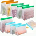 thumbnail image 2 of Estbridge [Ensemble de Sacs Alimentaires en Silicone] 2 Ensembles de 6 Pcs Sacs de Rangement Alimentaires Réutilisables en Silicone Étanches et Réutilisables Sacs de Congélation Sacs de Rangement de Voyage/maison Sacs Cadeaux de Cuisine Sacs sous Vide-2, 2 of 5