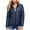 Navy, variant on Rutainlusire Womens Winter Trendy Warm Puffer Jackets 2025 Women's Solid Color Double Pocket Zipper Stand Up Collar Long Sleeved Casual Fashion Parkas