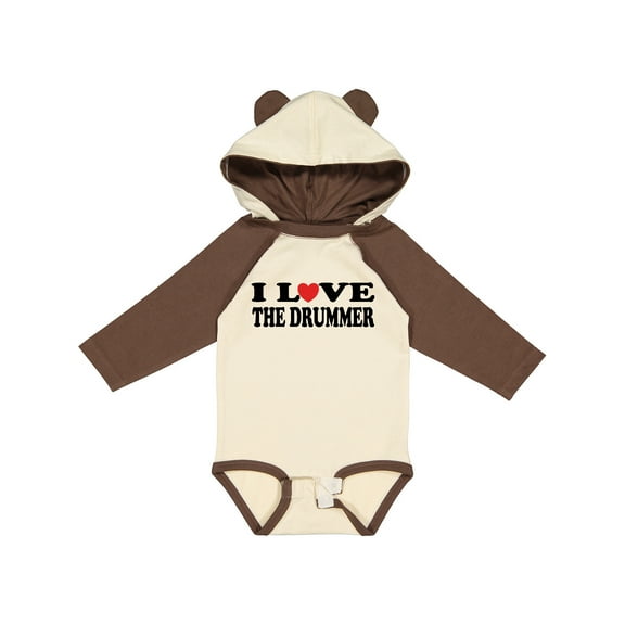 Inktastic I Love the Drummer Boys or Girls Long Sleeve Baby Bodysuit