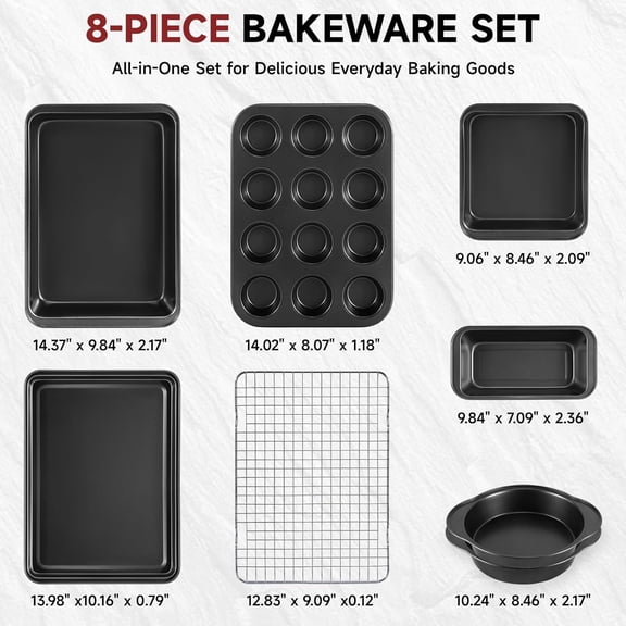8-Piece Nonstick Baking Pans Set