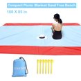 thumbnail image 1 of Tapis de Plage Sans Sable Couverture de Pique-Nique Compacte Couverture de Sol Imperméable Couverture de Pique-Nique de Plage avec des Ancres de Sable pour Voyage, Camping, Randonnée, Festivals, Sports, 1 of 8