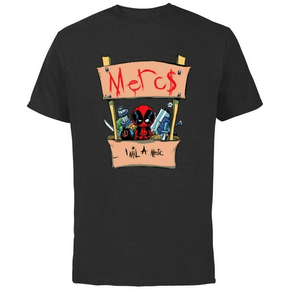 Marvel Deadpool Comic Mercs 1 Mil Booth Cute Style - Short Sleeve Cotton T-Shirt for Adults - Customized-Black