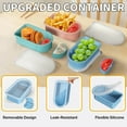 thumbnail image 5 of Bohorizon 3 Pack Silicone Snack Containers with Lids, Reusable Box with Removable Sauce Compartments (Nature), 5 of 7