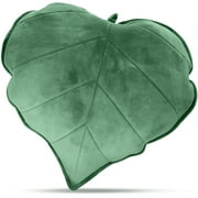 Leaf Throw Pillow 3D Leaves Cute Pillow Aesthetic Leaf Pillow Decorative Fun Plant Pillows Plant Shaped Throw Pillow Soft Leaf Cushion for Bedroom Sofa Couch Living Room Home Decoration, Green