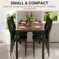 thumbnail image 5 of Dining Table Set for 4, LEGAHOME 5 Piece Kitchen Table and Chairs Set, Rectangle Wood Tabletop Table and 4 PU Leather Upholstered Chairs, Space Saving Dining Room Set for Apartment, Brown, 5 of 8