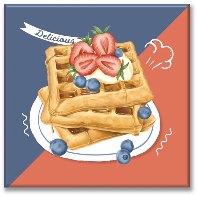Cuadro Canvas Listo Para Colgar Pixtreats Tipo Galería Waffles Bicolor 100X100 cm