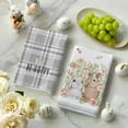 thumbnail image 3 of pogooe Grey Bunny Rabbit Ears Floral Leaves Easter Kitchen Towels Dish Towels, 18x26 Inch Be Kind Seasonal Decoration Hand Towels Set of 4, 3 of 6