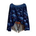 thumbnail image 1 of WZXFASHION Chandail Décontracté à Imprimé Artistique pour Femmes, Chandail Tricoté à Enfiler pour Femmes, Mode, Blouse à Manches Longues à Col Rond, Haut Couche Chaud d'Hiver, Articles en Liquidation, Chandail à Enfiler pour Femmes, 1 of 5