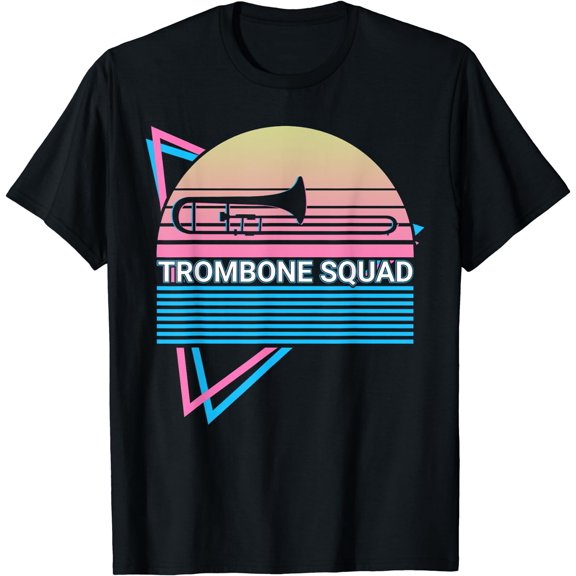 Trombone Squad Trombonist Instrument T-Shirt Black Small