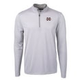 thumbnail image 2 of Men's Cutter & Buck  Gray/White Mississippi State Bulldogs Big & Tall Virtue Eco Pique Micro Stripe Recycled Quarter-Zip, 2 of 3