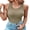 Khaki, variant on Michellecmm Women Padded Tank Tops Sleeveless Round Neck Slim Fit Solid Color Workout Tops Summer Shirt
