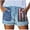 Light Blue, variant on Odeerbi 4th of July Patriotic Jean Shorts for Women 2025 Summer Mid Waist Elastic Waist Bandage Denim Shorts with Pockets Light Blue