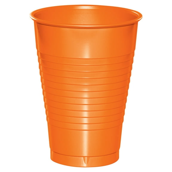Sunkissed Orange 12 oz Plastic Cups for 20 Guests