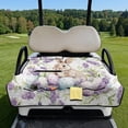 thumbnail image 2 of COEQINE Fold-and-Carry Golf Cart Seat Cover, Bag-Style Handle for Easy Carry, Universal Fit Quilted Padding, 4 Pockets, Fits for EZGO Yamaha Club Car, Bunny Egg Foral Purple, 2 of 8
