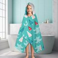 thumbnail image 6 of Turquoise Christmas Tree Pattern Hooded Bath Towel，60"x35" for Ages 3 To 12 Kids, Quick Dry Lightweight Soft Microfiber Hood Beach Towel Cover Up for Kids, 6 of 7