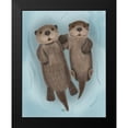 thumbnail image 2 of Fab Funky 15x18 Black Modern Framed Museum Art Print Titled - Otters Holding Hands, 2 of 5