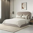 thumbnail image 2 of Amaryllis King Velvet Lift Up Storage Bed - Taupe, 2 of 5