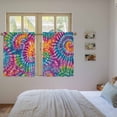 thumbnail image 4 of Colorful Tier Curtains, Ethnic Modern Abstract Watercolor Tie-Dye Light Filtering Kitchen Curtains, 2Pcs Rod Pocket Half Window Treatments Panels for Sink Cafe Cabinet Basement 27.5x45 Inches, 4 of 9