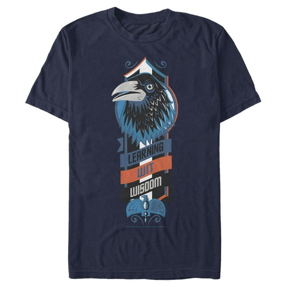 Men's Harry Potter Ravenclaw Bird Emblem  Graphic Tee Navy Blue Large