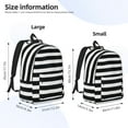 thumbnail image 2 of Rocae Black And White Stripes for Canvas College Laptop Backpack for Men Women-Medium, 2 of 5