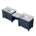 thumbnail image 2 of Coraline 102 in W x 22 in D Navy Blue Double Bath Vanity and Carrara Marble Top, 2 of 5