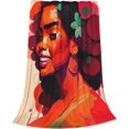 African American Throw Blanket Queen Black Girl Afro Women with