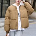 thumbnail image 6 of HAiming Womens Puffer Jacket Winter Packable down Long Sleeve Cropped Coats Casual Padded Warm Outerwear with Pocket, 6 of 7
