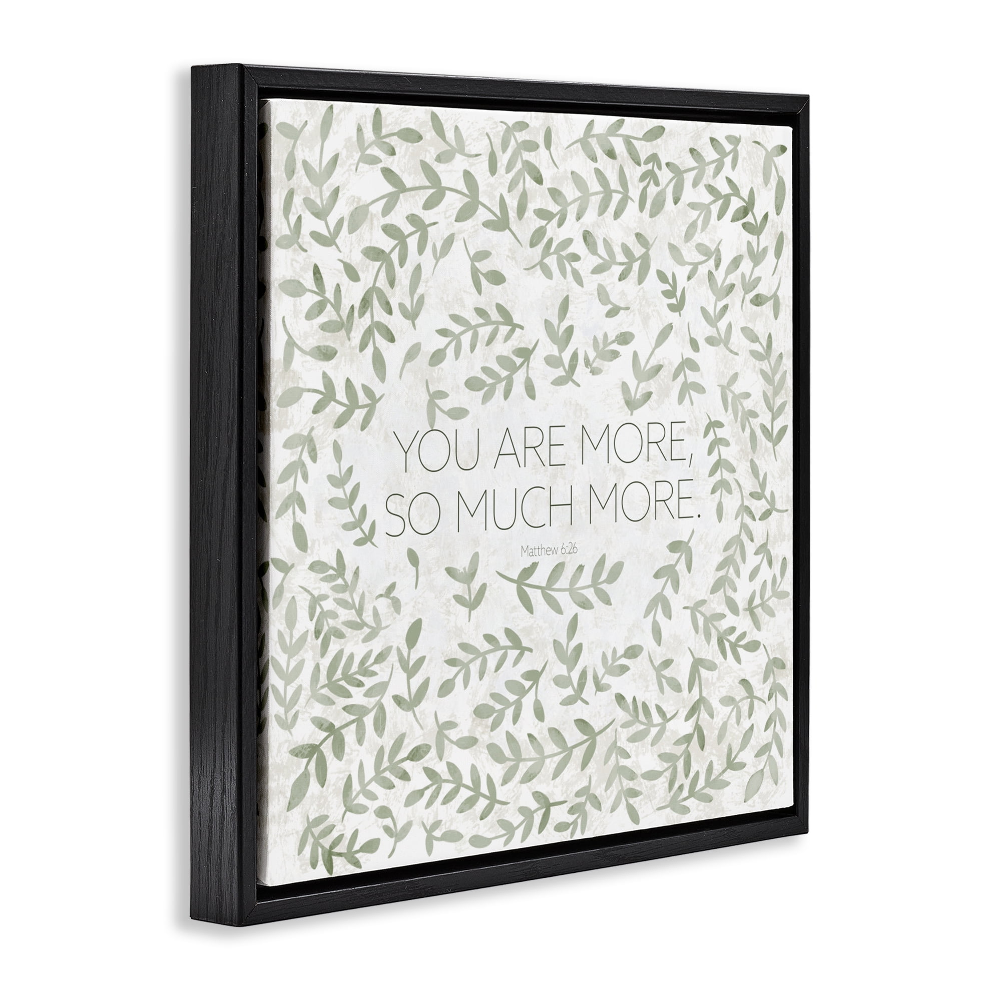 Stupell Industries Curved Ivy Sprigs Proverb Black Framed Floater Canvas Wall Art, design by SD Graphics Studio