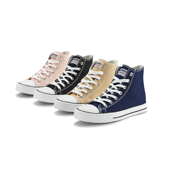 color block high top canvas shoes