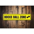 thumbnail image 2 of Bocce Ball Zone Sign, Custom Pallino Jack & Ball Yard Game Winner Sign, Man Cave Game Room Dorm Aluminum Decor - 4x18 inches, 2 of 4