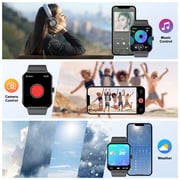 Blackview Smart Watch for Men, Bluetooth Calling, Fitness Tracker with 100+ Sports Modes, 1.85 HD Display, 350mAh Battery, Compatible with Android & iPhone, Black