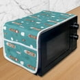 thumbnail image 1 of Cruise Ship Microwave Oven Cover, Top View Sea Ships Water and Yacht Boat Transport Cruise Travel Illustration, Water Resistant Organizer with Pockets for Kitchen, 36" x 12", Multicolor, by Ambesonne, 1 of 4